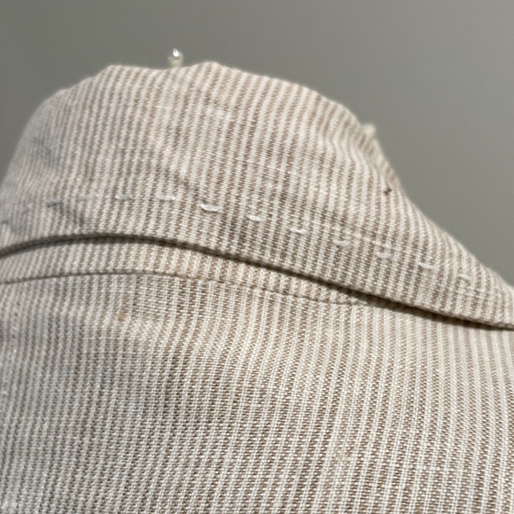 LILY STANHOPE Cream & White Stripe Linen Blazer - Picture 6 of 9